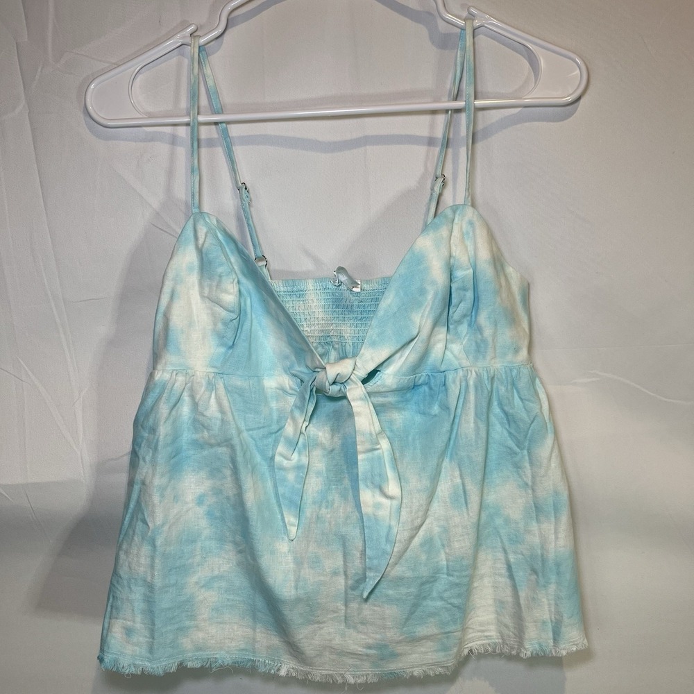 NWT Venus‎ Camisole Tank Women's Size 6 Light Blue White Tie Dye Spaghetti Strap